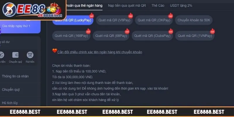 Nhập thông tin giao dịch và xác nhận